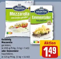 REWE Goldsteig Mozzarella oder Emmentaler Angebot