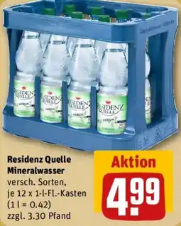 REWE Residenz Quelle Mineralwasser Angebot