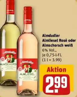 REWE Almdudler Almliesel Rosé oder Almschorsch weiß Angebot