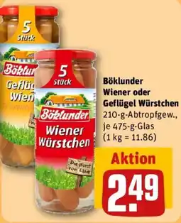 REWE Böklunder Wiener oder Geflügel Würstchen Angebot