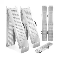 Netto Marken-Discount tectake Auffahrrampen, 2er Set, aus verzinktem Stahl, Belastbarkeit 400 kg, 200 kg pro Rampe Angebot