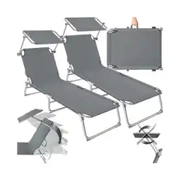 Netto Marken-Discount tectake 2er Set Gartenliege, klappbar, 4-fach verstellbare Rückenlehne, 190 x 68 x 28 cm Angebot