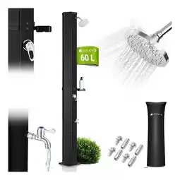 Netto Marken-Discount Juskys Solardusche Victoria 60 L – Gartendusche mit Regendusche – Schwarz Angebot