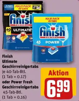 REWE Finish Ultimate Geschirrreinigertabs oder Power Fresh Geschirrreinigertabs Angebot
