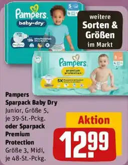 REWE Pampers Sparpack Baby Dry oder Sparpack Premium Protection Angebot