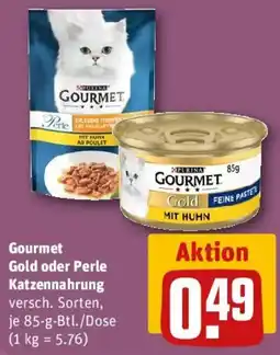 REWE Gourmet Gold oder Perle Katzennahrung Angebot
