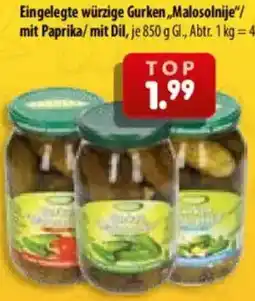 Mix Markt Eingelegte würzige Gurken ,,Malosolnije"/ mit Paprika/mit Dil Angebot