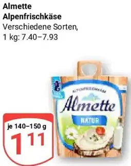 Globus Almette Alpenfrischkäse Angebot