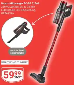 Globus PROFI CARE Hand-/Akkusauger PC-BS 3136A Angebot