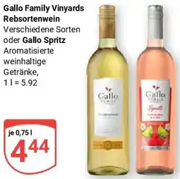 Globus Gallo Family Vinyards Rebsortenwein oder Gallo Spritz Angebot