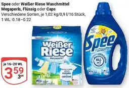 Globus Spee oder Weißer Riese Waschmittel Megaperls, Flüssig oder Caps Angebot