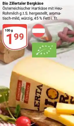 Globus Bio Zillertaler Bergkäse Angebot
