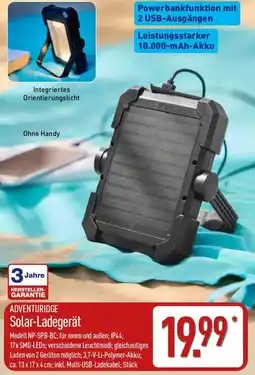 Aldi Nord ADVENTURIDGE Solar-Ladegerät Angebot