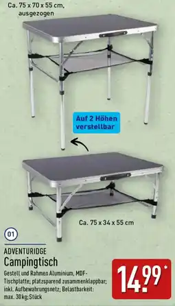 Aldi Nord ADVENTURIDGE Campingtisch Angebot
