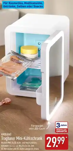Aldi Nord AMBIANO Tragbarer Mini-Kühlschrank Angebot