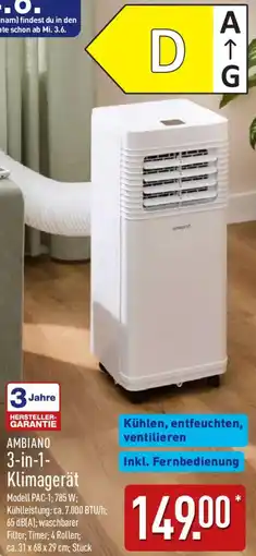 Aldi Nord AMBIANO 3-in-1 Klimagerät Angebot