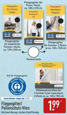 Aldi Nord Fliegengitter/ Pollenschutz-Vlies Angebot