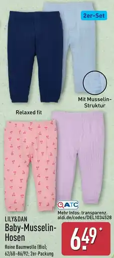 Aldi Nord LILY&DAN Baby-Musselin Hosen Angebot