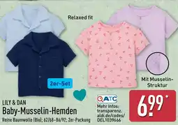 Aldi Nord LILY & DAN Baby-Musselin-Hemden Angebot