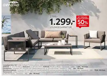Amalio loungegarnitur-set 3-teilig