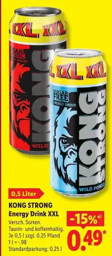 Lidl Kong strong energy drink xxl wild Angebot