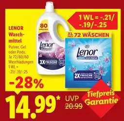 Lidl Lenor waschmittel pulver, gel oder pods Angebot