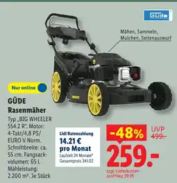 Lidl Güde rasenmäher typ big wheeler 554.2 r Angebot