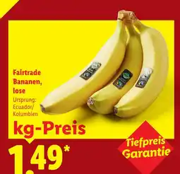 Lidl Fairtrade bananen, lose Angebot