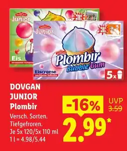 Lidl Dovgan junior plombir eiscreme bubble gum Angebot