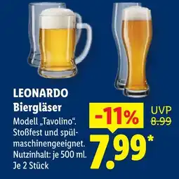 Lidl Leonardo biergläser modell 'tavolino' Angebot