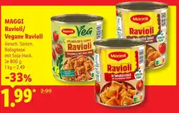 Lidl Maggi vegane ravioli bolognese mit soja-hack Angebot
