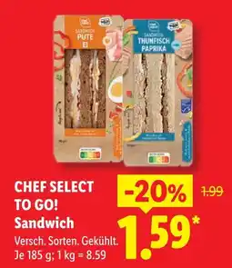 Lidl Chef select to go! sandwich pute ei Angebot