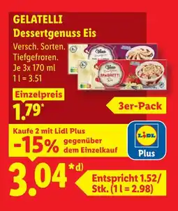 Lidl Gelatelli dessertgenuss eis spaghetti Angebot