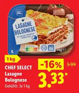 Lidl Chef select lasagne bolognese Angebot