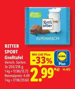 Lidl Ritter sport großtafel alpenmilch Angebot
