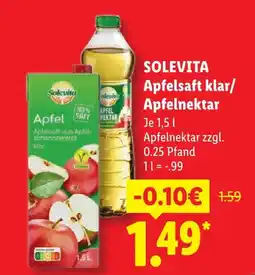 Lidl Solevita apfelsaft klar Angebot