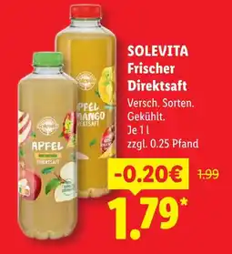 Lidl Solevita apfel frischer direktsaft Angebot