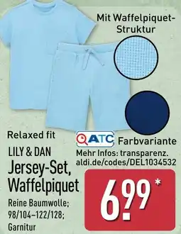 Aldi Nord LILY & DAN Jersey-Set, Waffelpiquet Angebot