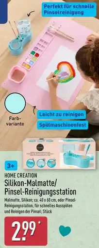 Aldi Nord HOME CREATION Silikon-Malmatte/ Pinsel-Reinigungsstation Angebot