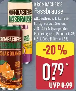 Aldi Nord KROMBACHER'S Fassbrause Angebot