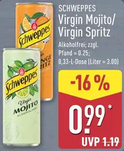 Aldi Nord SCHWEPPES Virgin Mojito/ Virgin Spritz Angebot