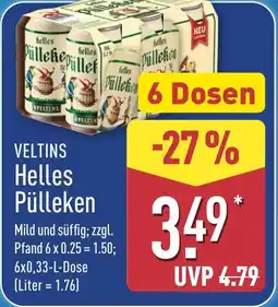 Aldi Nord VELTINS Helles Pülleken Angebot