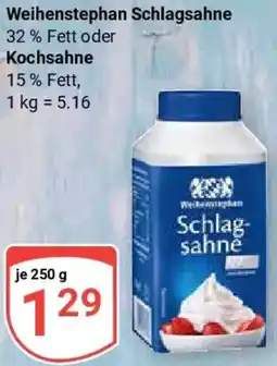Globus Weihenstephan Schlagsahne oder Kochsahne Angebot