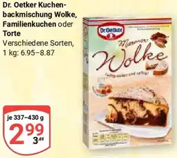 Globus Dr. Oetker Kuchenbackmischung Wolke, Familienkuchen oder Torte Angebot