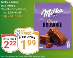 Globus Milka Küchlein oder Kekse Angebot