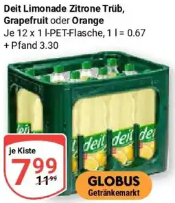 Globus Deit Limonade Zitrone Trüb, Grapefruit oder Orange Angebot