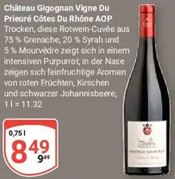 Globus Château Gigognan Vigne Du Prieuré Côtes du Rhône AOP Angebot