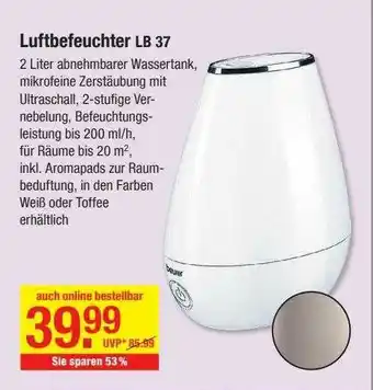 V Baumarkt Luftbefeuchter Lb 37 Beurer Angebot