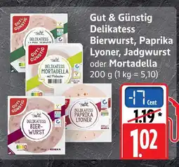 Marktkauf Gut & günstig delikatess bierwurst Angebot