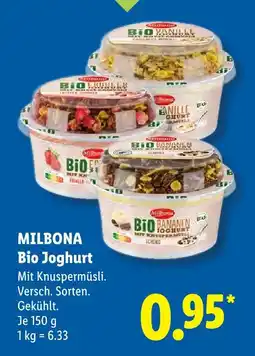 Lidl Milbona bio joghurt vanille Angebot